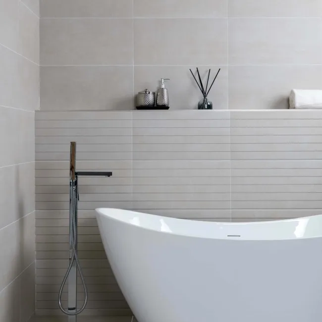 Genoa Ivory Matt Concrete Effect Wall and Floor Tiles