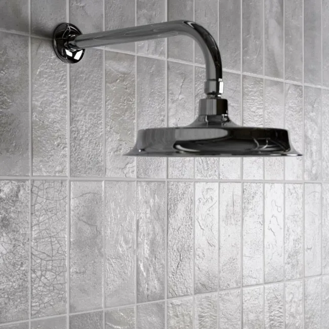 Raku Silver Grey Ceramic Brick Effect Wall Tiles