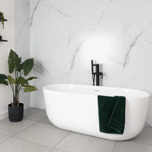 Trepanel Aqua Luxe® Carrara Marble Effect Embossed Satin SPC XXL Wall Panel