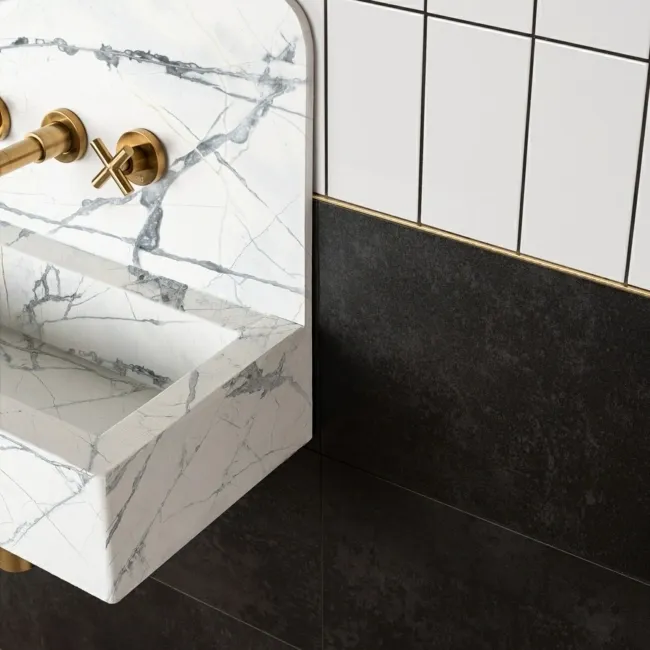Cosmic Night Black Metallic Stone Effect Wall and Floor Tiles