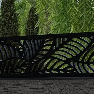 LuxeLine Composite Fence Panel Dark Grey 6ft High - Jungle Decorative Screen with Aluminium Post