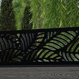 LuxeLine Composite Fence Panel Light Grey 6ft High - Jungle Decorative Screen with Aluminium Post
