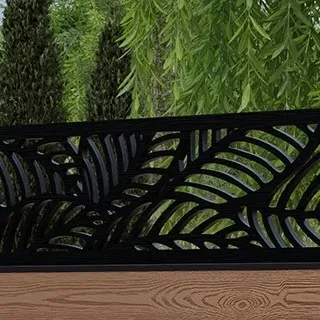 LuxeLine Composite Fence Panel Teak 6ft High - Jungle Decorative Screen with Aluminium Post