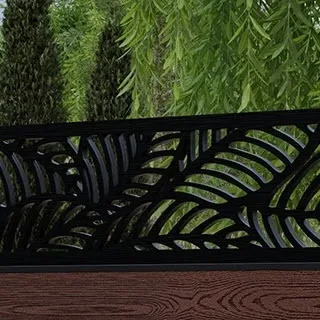 LuxeLine Composite Fence Panel Walnut 6ft High - Jungle Decorative Screen with Aluminium Post