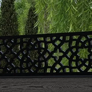 LuxeLine Composite Fence Panel Dark Grey 6ft High - Moroccan Decorative Screen with Aluminium Post