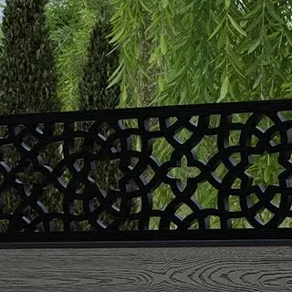 LuxeLine Composite Fence Panel Light Grey 6ft High - Moroccan Decorative Screen with Aluminium Post