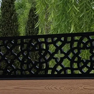 LuxeLine Composite Fence Panel Teak 6ft High - Moroccan Decorative Screen with Aluminium Post