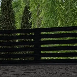 LuxeLine Composite Fence Panel Dark Grey 6ft High - Slat Decorative Screen with Aluminium Post