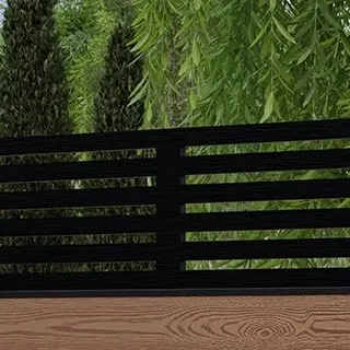 LuxeLine Composite Fence Panel Teak 6ft High - Slat Decorative Screen with Aluminium Post
