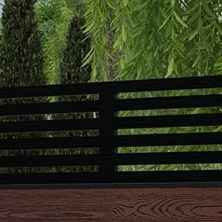 LuxeLine Composite Fence Panel Walnut 6ft High - Slat Decorative Screen with Aluminium Post