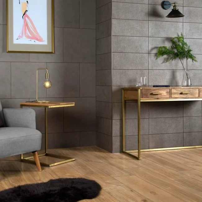 Tiveden Beige Wood Effect Porcelain Floor Tiles