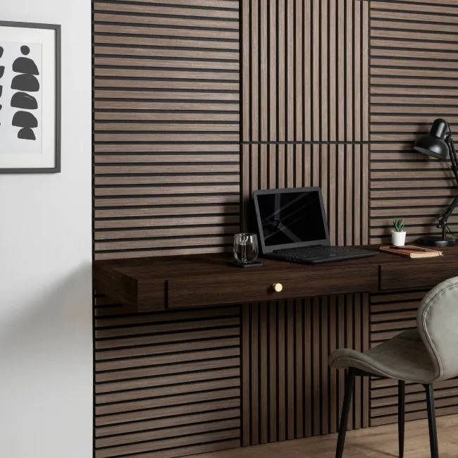 Trepanel® Walnut Brown Square Acoustic Wood Wall Panels