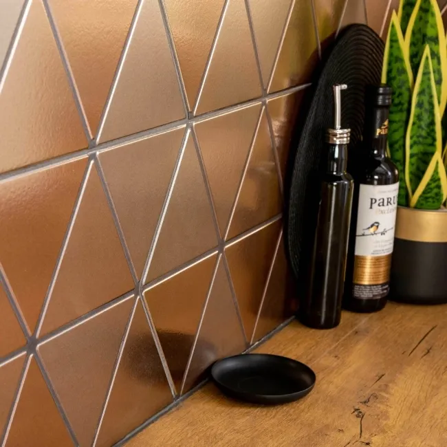 Aura Metallic Triangle Porcelain Wall Tiles