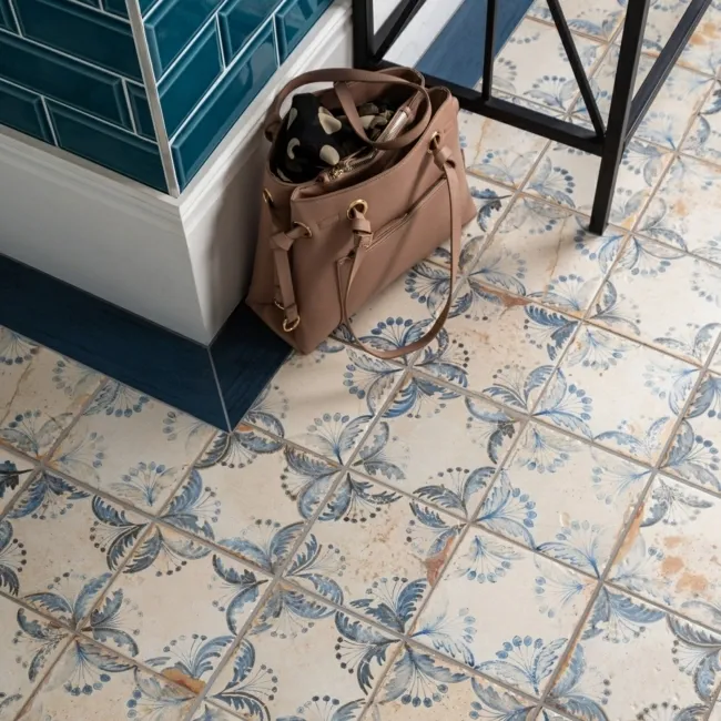 Vecchio Floreale Indigo Vintage Pattern Tiles
