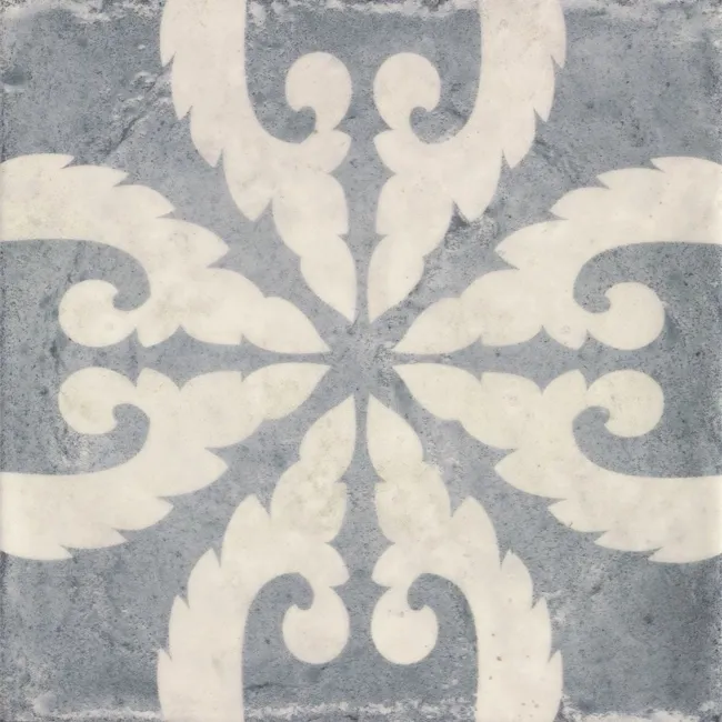 Tangier Antiqua Blue Gloss Decor Pattern Wall Tiles