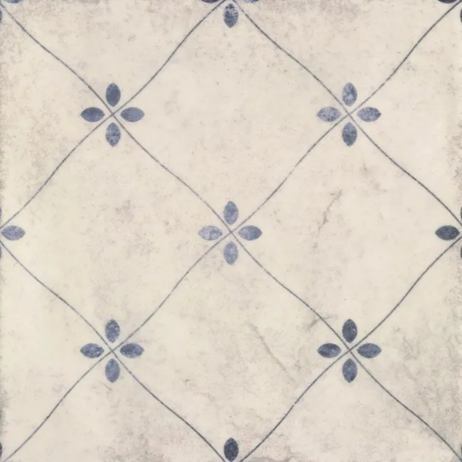 Tangier Antiqua Blue Gloss Decor Pattern Wall Tiles
