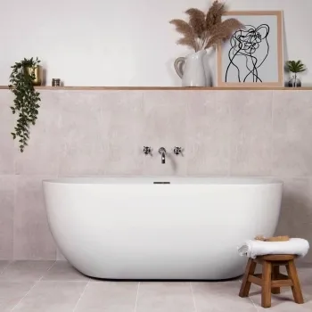 Cimento Blanco Rectified Matt Stone Effect Tile 600x300