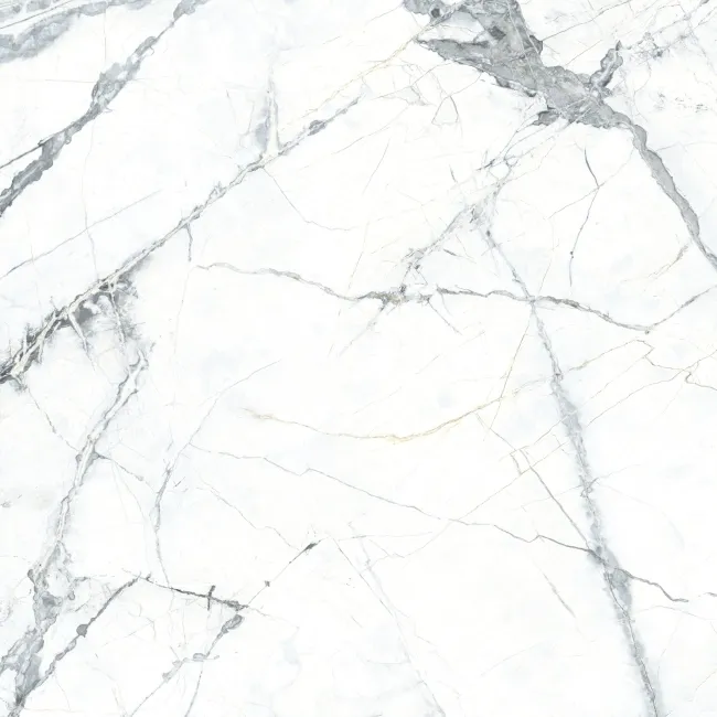 Olympia White Porcelain Marble Effect Polished Wall and Floor Tiles