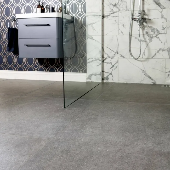 Carbon Graphite Concrete Effect Tiles