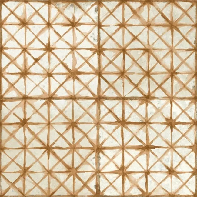 Crosshatch Sienna Orange Matt Patterned Wall and Floor Tiles