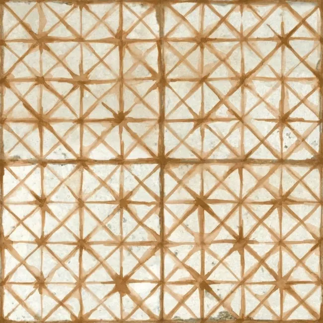 Crosshatch Sienna Orange Matt Patterned Wall and Floor Tiles
