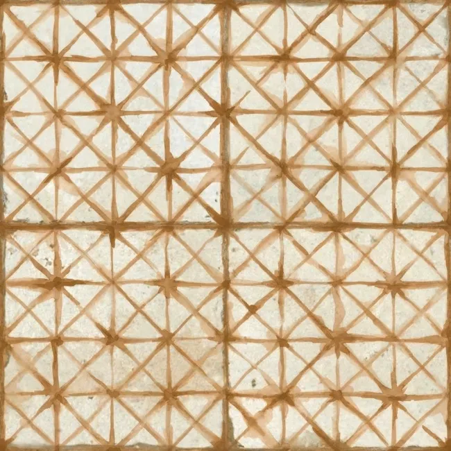 Crosshatch Sienna Orange Matt Patterned Wall and Floor Tiles