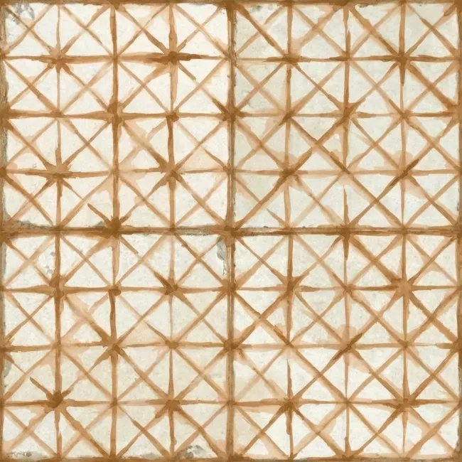 Crosshatch Sienna Orange Matt Patterned Wall and Floor Tiles