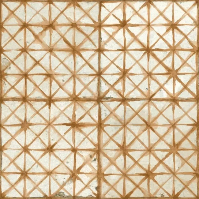 Crosshatch Sienna Orange Matt Patterned Wall and Floor Tiles