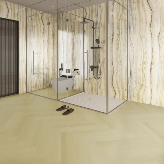 Trepanel Lux Light Oak Wood Effect Herringbone SPC Vinyl Flooring