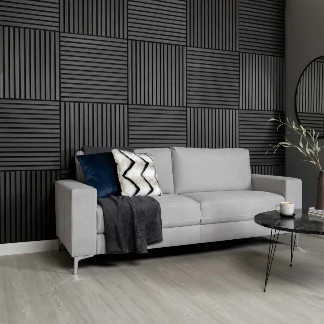 Trepanel® Noir Black Square Acoustic Wood Wall Panels