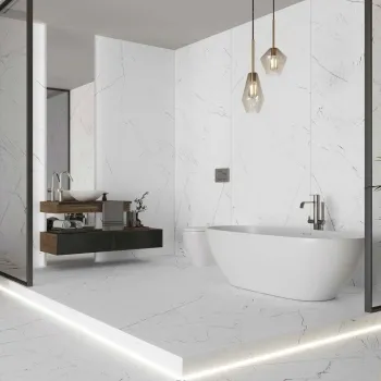 Eterna Marble White Marble Effect Wall and Floor Tiles