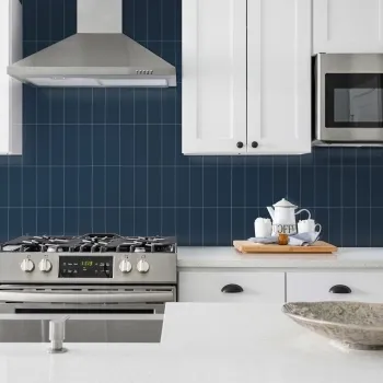Linear Navy Gloss Brick Shape Wall Tiles 300x100