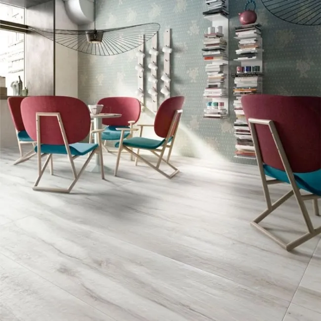 Kuni Light Grey matt Wood Effect Floor Tiles