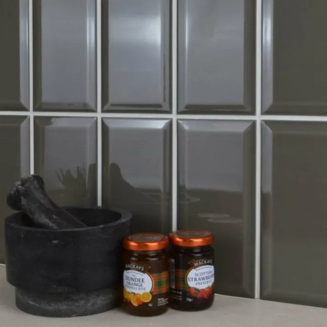 Kentish Town Gloss Ceramic Grey Metro Tiles