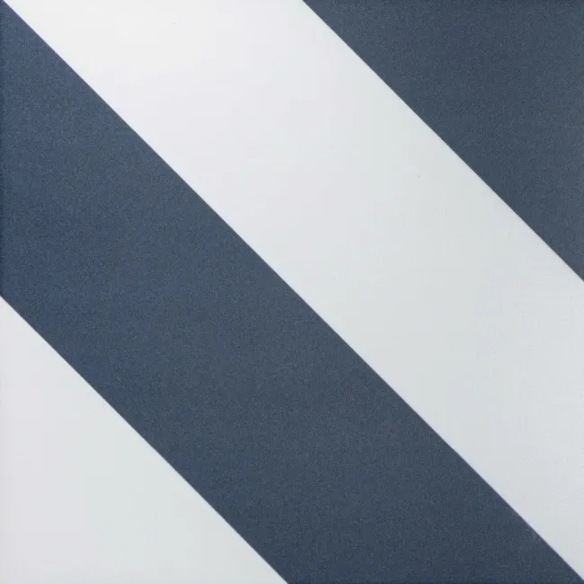 Zebra Blue and White Patterned Matt Striped Wall and Floor Tiles