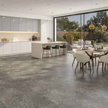Gravity Dark Grey Matt Stone Effect 800x800 Floor Tiles