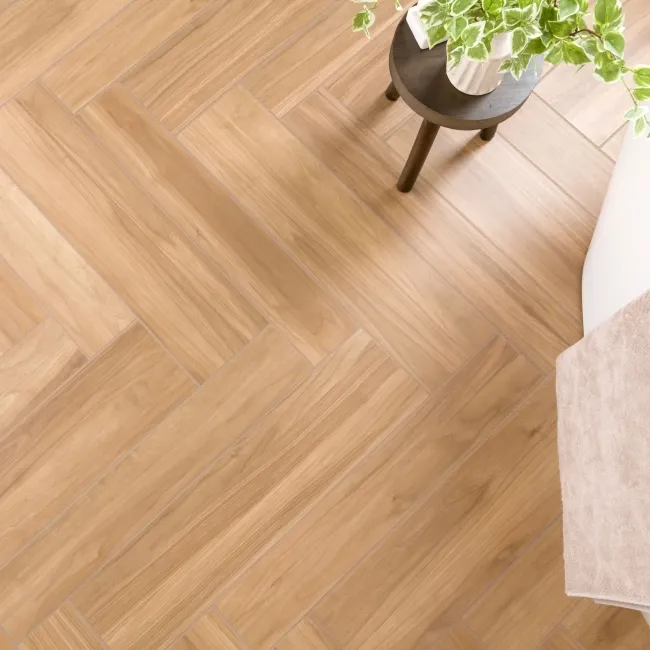 Heartwood Honey Brown Matt Rectified Wood Effect Floor Tiles 888x145