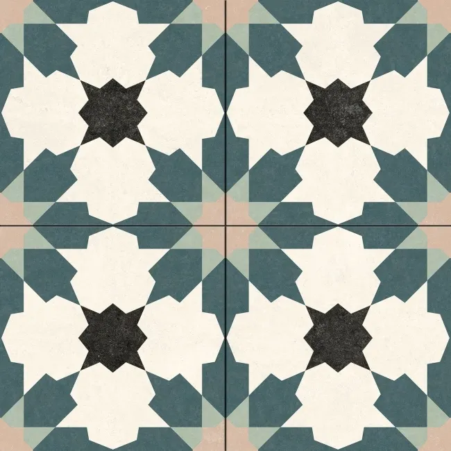 Sahara Bloom Blue Matt Patterned Wall and Floor Tiles