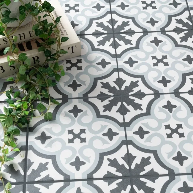 Zara Blue Porcelain Matt Patterned Floor Tiles