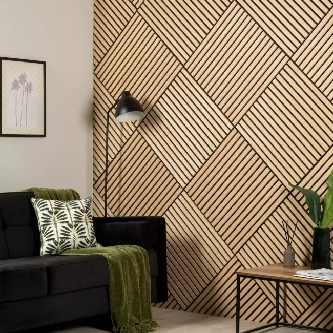 Trepanel® Living Room Acoustic Wall Panel Kit with Adhesive
