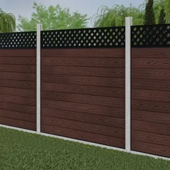 LuxeLine Composite Fence Panel Walnut - Lattice Decorative Screen for Own Post