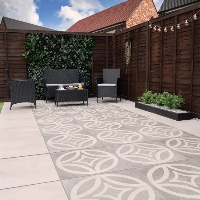 Leinz Sion Patterned Stone Effect 20mm Porcelain Paving Slabs