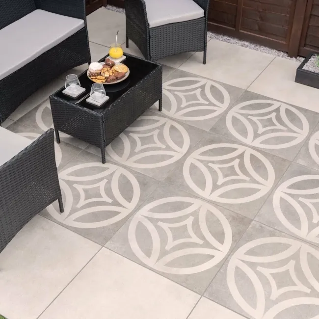 Leinz Sion Patterned Stone Effect 20mm Porcelain Paving Slabs