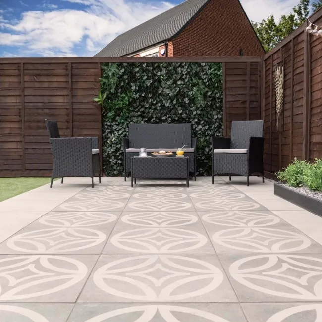 Leinz Sion Patterned Stone Effect 20mm Porcelain Paving Slabs