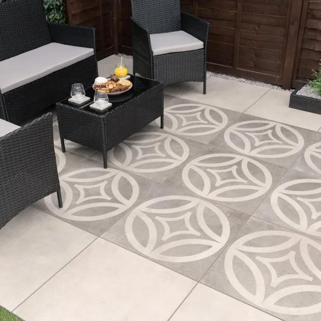Leinz Sion Patterned Stone Effect 20mm Porcelain Paving Slabs