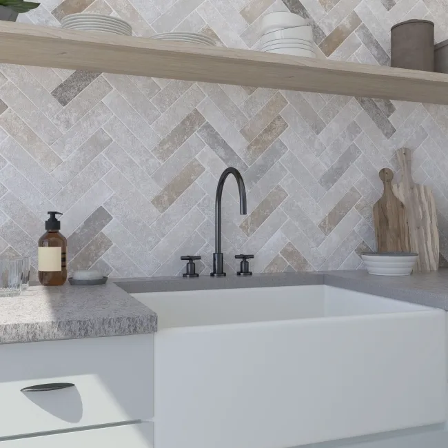 Tuscany Beige Brick Effect Matt Wall and Floor Tiles 235x62