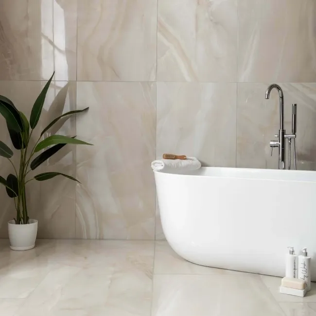 Lustra Light Beige Marble Effect Porcelain Tiles 1200x600