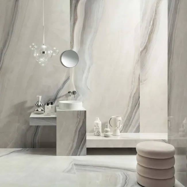 Verity White Marble Effect Polished Porcelain Tiles 1198x598