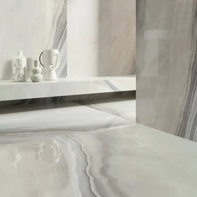 Verity White Marble Effect Polished Porcelain Tiles 1198x598