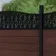 LuxeLine Composite Fence Panel Walnut 6ft High - Floral Decorative Screen with Aluminium Post
